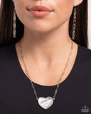 Paparazzi "Seize the Sentiment" White Necklace & Earring Set Paparazzi Jewelry