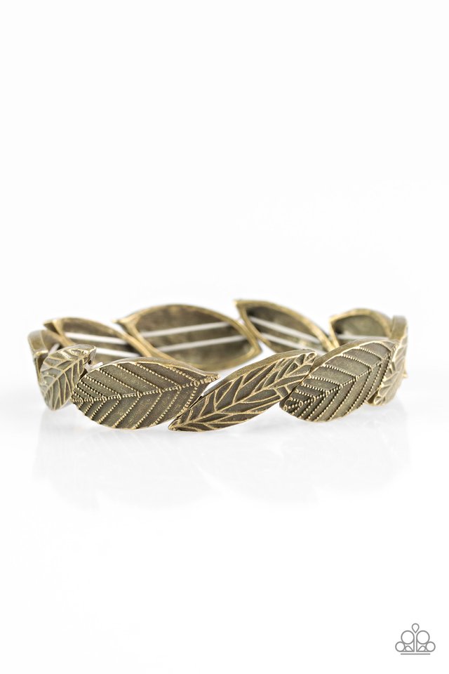 Paparazzi "Popular BeLEAF" Brass Leaf Design Stretchy Bracelet