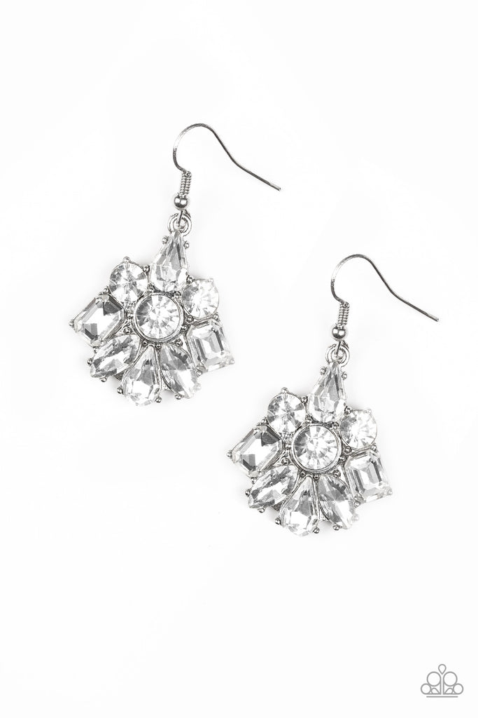 Paparazzi Vintage Vault Fiercely Famous White Earrings 9189