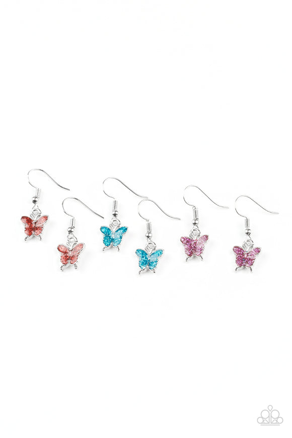 Girl's Starlet Shimmer Multi Butterfly Set of 5 Earrings Paparazzi Jewelry