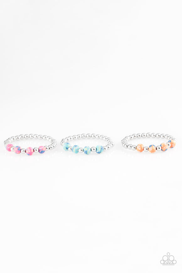 Girls Multi Floral Bead Starlet Shimmer Bracelets Set of 5 Paparazzi Jewelry