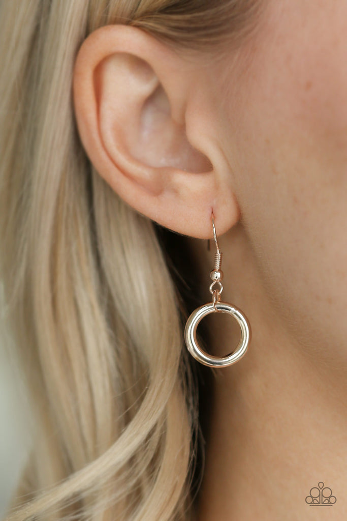 Basic Bravado - Rose Gold Hammered Circle Earrings - Paparazzi Accesso –  All That Sparkles XOXO