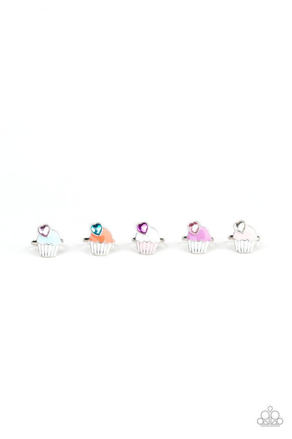 Girl's Starlet Shimmer Set of 5 Multi Cupcake Rhinestone Rings Paparazzi Jewelry