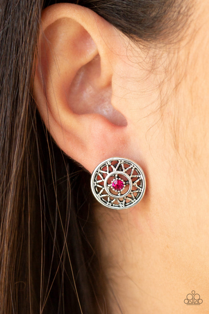 Paparazzi Sunlit Splendor Pink Post Earrings