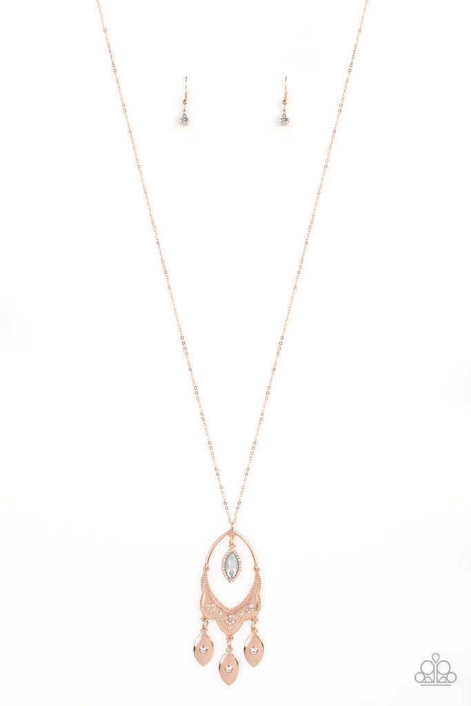 Paparazzi "Royal Iridescence" Rose Gold Necklace & Earring Set