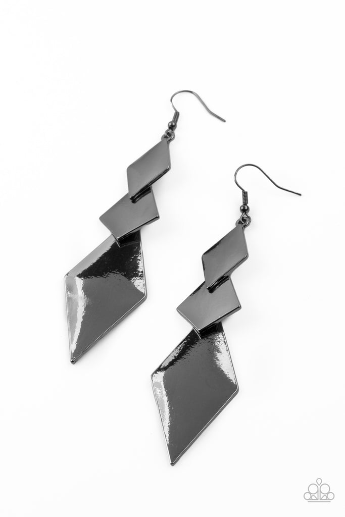Paparazzi Breaking Glass Ceilings - Black Hammered Gunmetal Earrings –  Sugar Bee Bling - Paparazzi Jewelry and Accessories