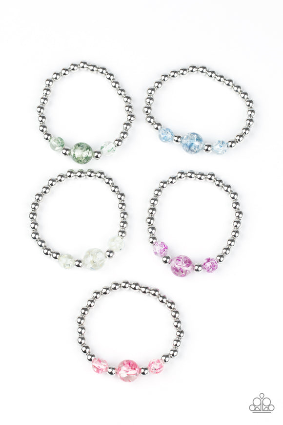 Girl's Starlet Shimmer 10 for $10 218XX Multi Color and Silver Bead Stretchy Bracelets Paparazzi Jewelry
