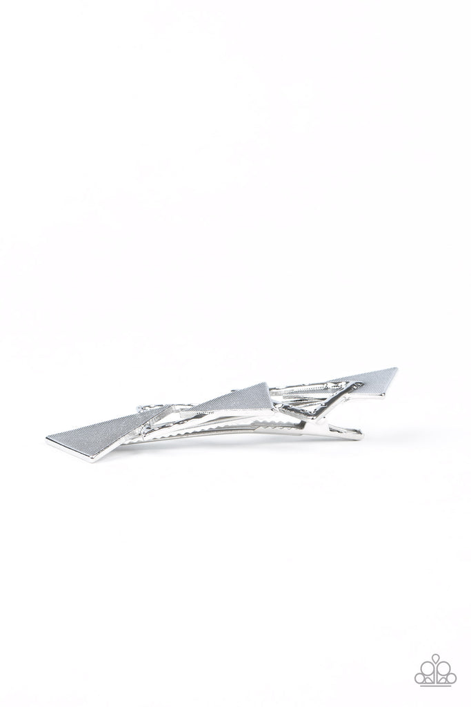 Paparazzi "Know All The Triangles" Silver Hair Clip