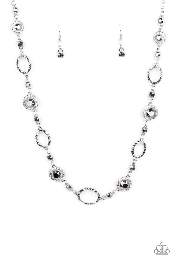 Paparazzi Pushing Your Luxe Silver Necklace And Earring Set