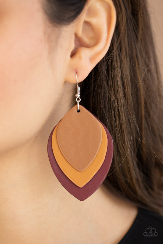 Leather shop paparazzi earrings