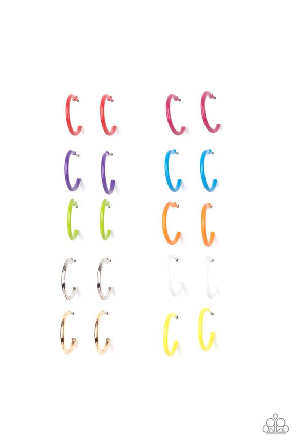 Girl's Starlet Shimmer 174XX Multi Color Hoop 10 for $10 Earrings Paparazzi Jewelry
