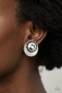 Paparazzi "Off The RICHER-Scale" White Clip On Earrings Paparazzi Jewelry