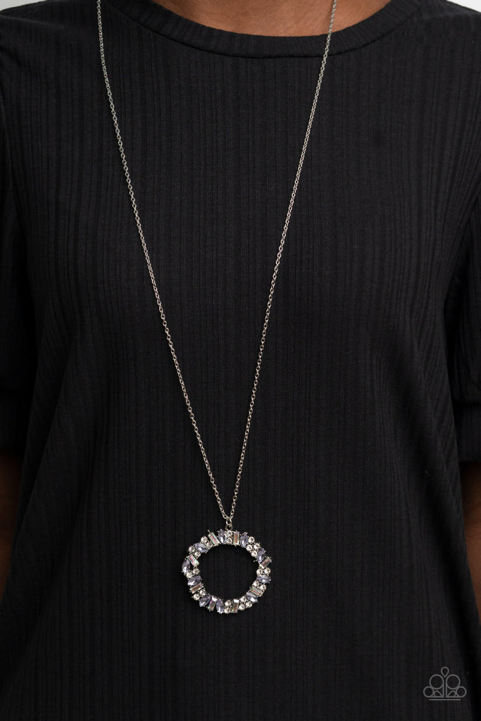 Paparazzi "Wreathed In Wealth" Purple Oil Spill Necklace & Earring Set