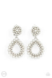 Paparazzi "Discerning Droplets" White Clip On Earrings Paparazzi Jewelry