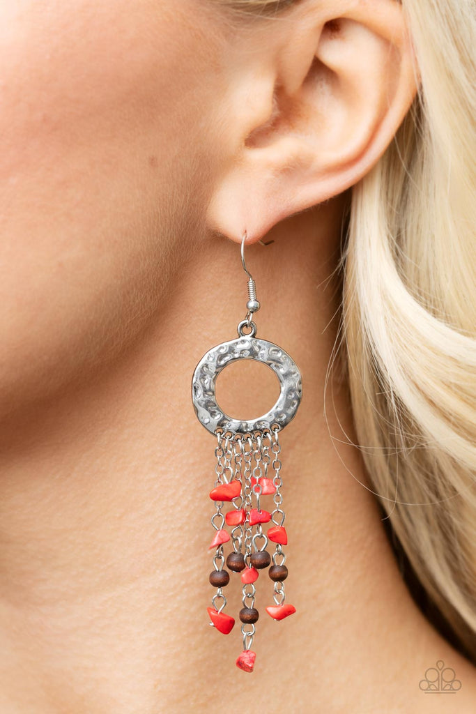 Red paparazzi clearance earrings