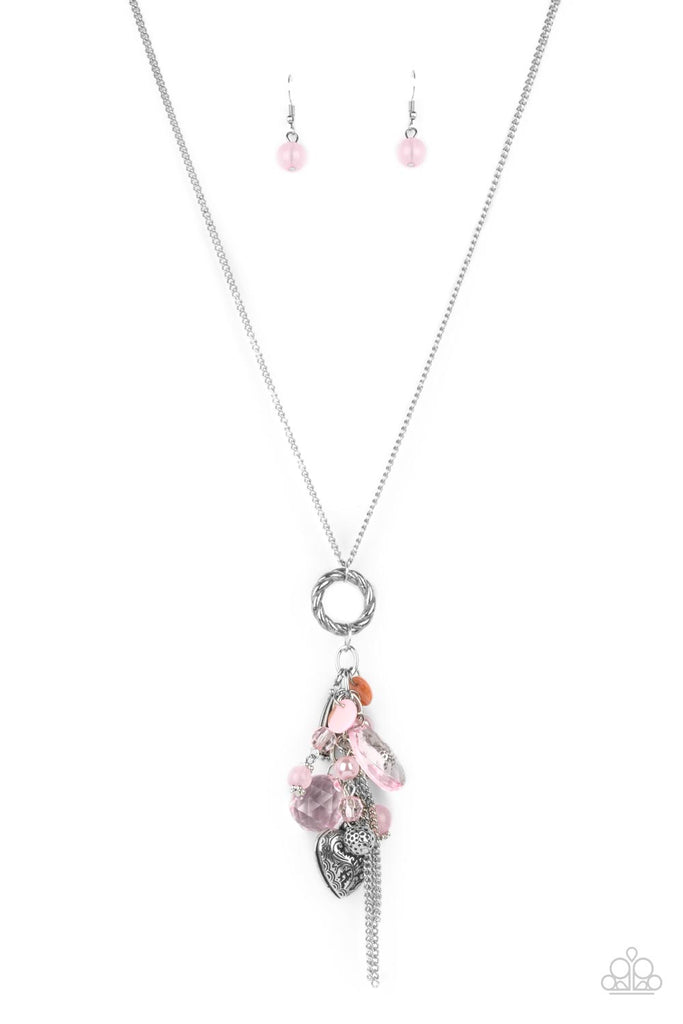 Paparazzi long 2024 pink necklace