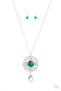 Paparazzi "Celestial Compass" Green Lanyard Necklace & Earring Set Paparazzi Jewelry
