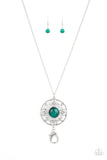 Paparazzi "Celestial Compass" Green Lanyard Necklace & Earring Set Paparazzi Jewelry