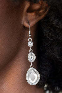 Paparazzi "Dripping Self-Confidence" FASHION FIX White Earrings Paparazzi Jewelry