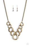 Paparazzi "Bombshell Bling" Brass Necklace & Earring Set Paparazzi Jewelry