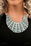 Paparazzi "The Ebony" Blue 2022 Zi Collection Necklace & Earring Set Paparazzi Jewelry