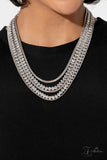 Paparazzi "Tenacious" White 2023 Zi Collection Necklace & Earring Set Paparazzi Jewelry