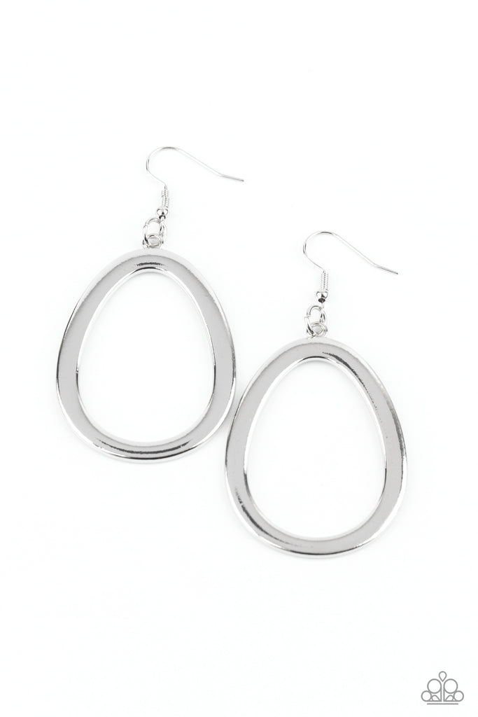 Paparazzi "Casual Curves" Silver Earrings