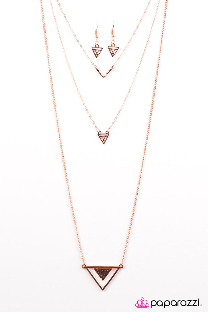 Point taken copper necklace paparazzi Clearance