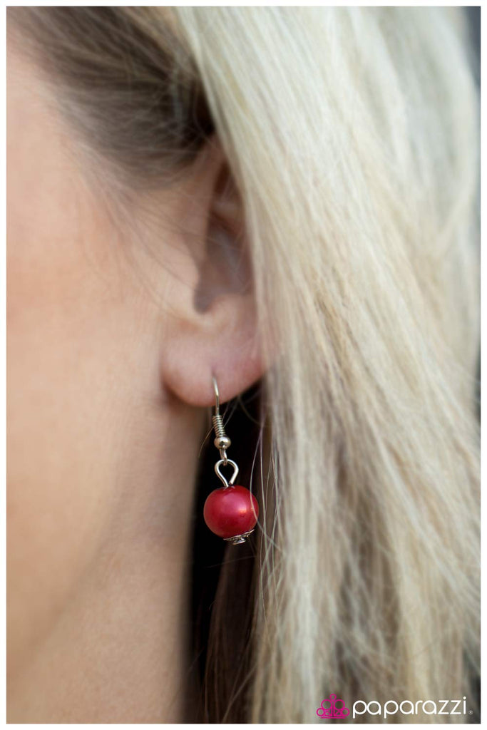 Paparazzi "Radiant Reflections" Red Necklace & Earring Set