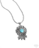 Paparazzi "Sunflower Solstice" Blue Necklace & Earring Set Paparazzi Jewelry