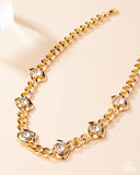 Paparazzi "Square Silhouette" Gold Necklace & Earring Set Paparazzi Jewelry