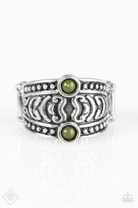 Paparazzi VINTAGE VAULT "Lost In The Amazon" Dark Green Ring Paparazzi Jewelry