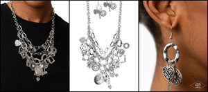 Paparazzi "The Jessica" Silver Set Zi Collection Necklace and Earring Set Paparazzi Jewelry