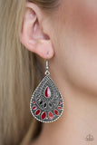 Paparazzi VINTAGE VAULT "Westside Wildside" Red Earrings Paparazzi Jewelry