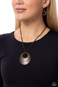 Paparazzi "Texture Trio" Brass Necklace & Earring Set Paparazzi Jewelry