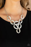 Paparazzi "OVAL The Limit" Silver Necklace & Earring Set Paparazzi Jewelry