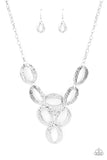 Paparazzi "OVAL The Limit" Silver Necklace & Earring Set Paparazzi Jewelry