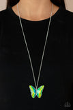 Paparazzi "The Social Butterfly Effect" Green Necklace & Earring Set Paparazzi Jewelry