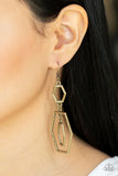 Paparazzi "Geometric Maven" Brass Earrings Paparazzi Jewelry