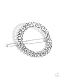 Paparazzi "Inner CIRCLET" White Hair Clip Paparazzi Jewelry