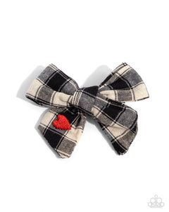 Paparazzi "Plaid Picnic" Black Hair Clip Paparazzi Jewelry