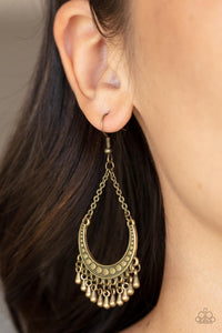 Paparazzi "Melodic Moons" Brass Earrings Paparazzi Jewelry