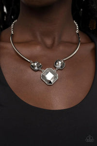 Paparazzi "Divine IRIDESCENCE" Silver Necklace & Earring Set Paparazzi Jewelry