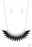 Paparazzi "Flauntable Flamboyance" Black Necklace & Earring Set Paparazzi Jewelry