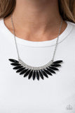 Paparazzi "Flauntable Flamboyance" Black Necklace & Earring Set Paparazzi Jewelry