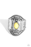 Paparazzi "Panoramic Pyramids" Yellow Ring Paparazzi Jewelry