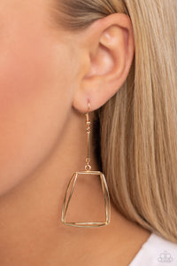 Paparazzi "Trapezoidal Transcendence" Gold Earrings Paparazzi Jewelry