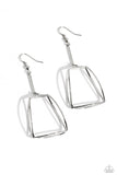 Paparazzi "Trapezoidal Transcendence" Silver Earrings Paparazzi Jewelry