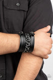 Paparazzi "Rocker Attitude" Black Mens Urban Wrap Bracelet Unisex Paparazzi Jewelry