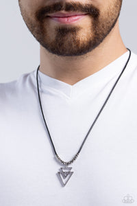 Paparazzi "Terra Trifecta" Black Men's Urban Necklace Unisex Paparazzi Jewelry